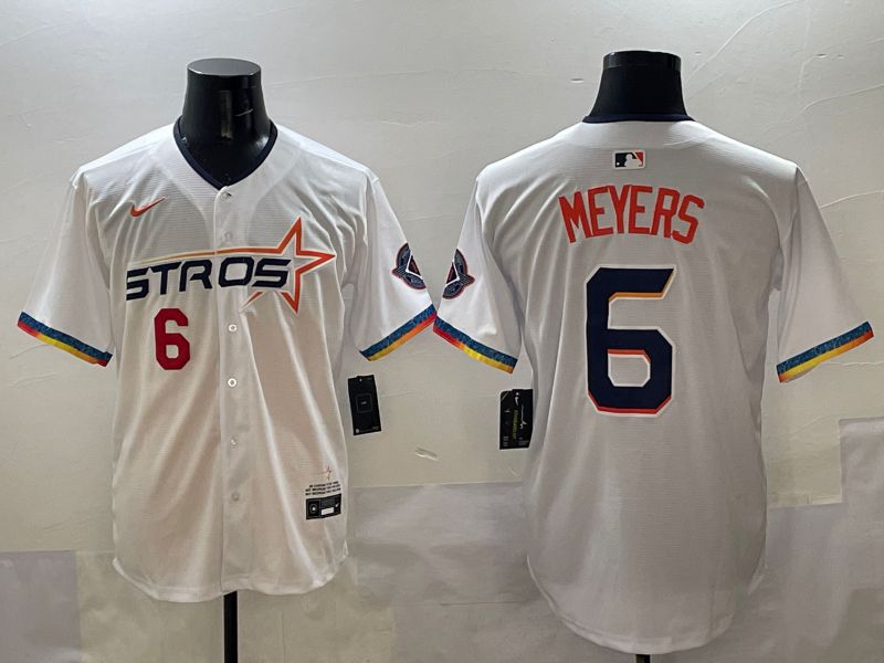 Men Houston Astros #6 Meyers White Four generations Joint Name 2025 Nike MLB Jersey style 2->houston astros->MLB Jersey